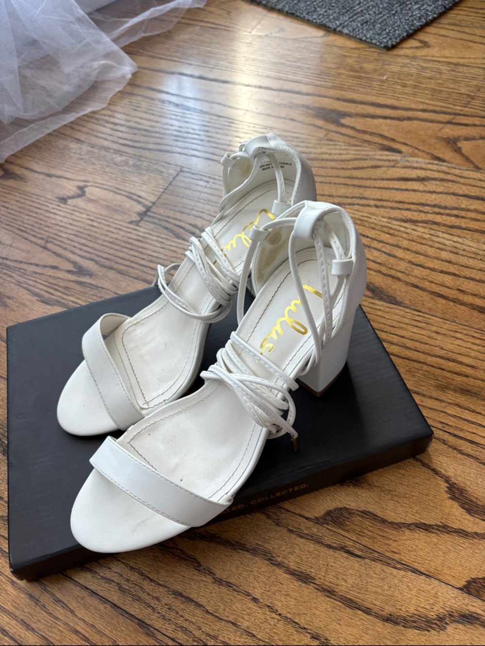 Lulus White Strappy Block Heel Sandals